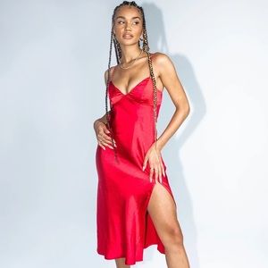 NWT Princess Polly Allou Red Midi Dress Size 4